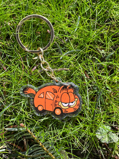 Garfmobile Sparkly Keychain