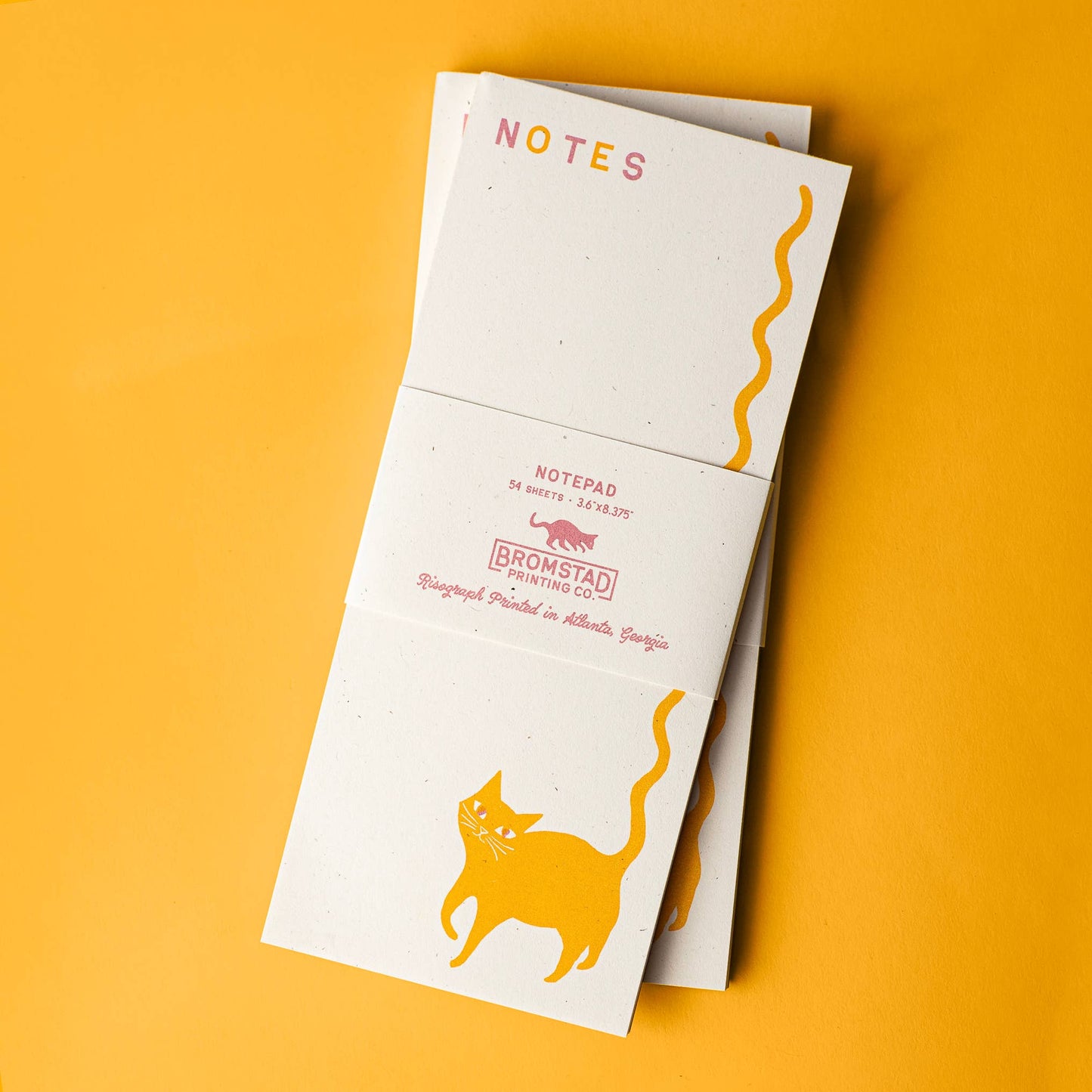 Squiggle Tail Cat Risograph Notepad