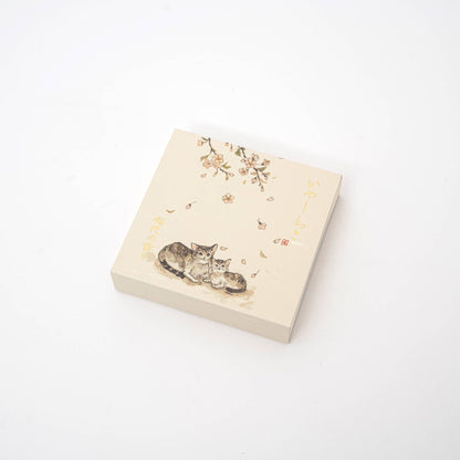 Kousaido Iyashi Neko Incense Cone Set With Ceramic Dish