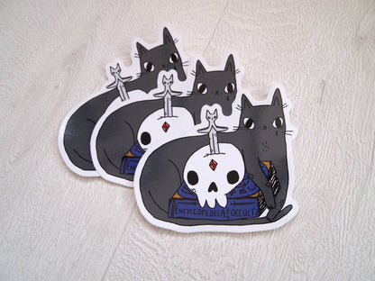 I LIKE CATS - Spooky black cat vinyl sticker, 10cm vinyl sticker