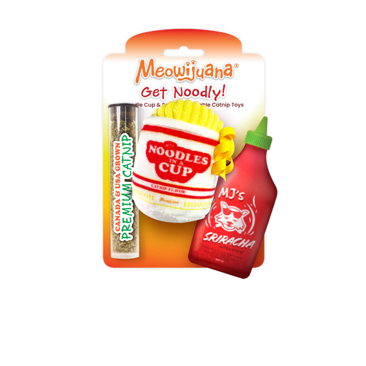 Meowijuana Get Noodly Noodles & Sriracha Catnip Toy 2-Pack
