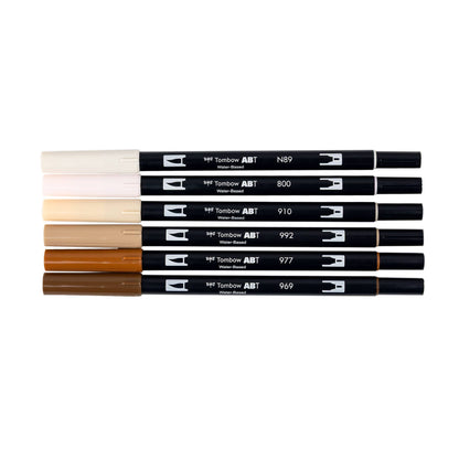 Dual Brush Pen Art Markers, Coffee Break, 6-Pack
