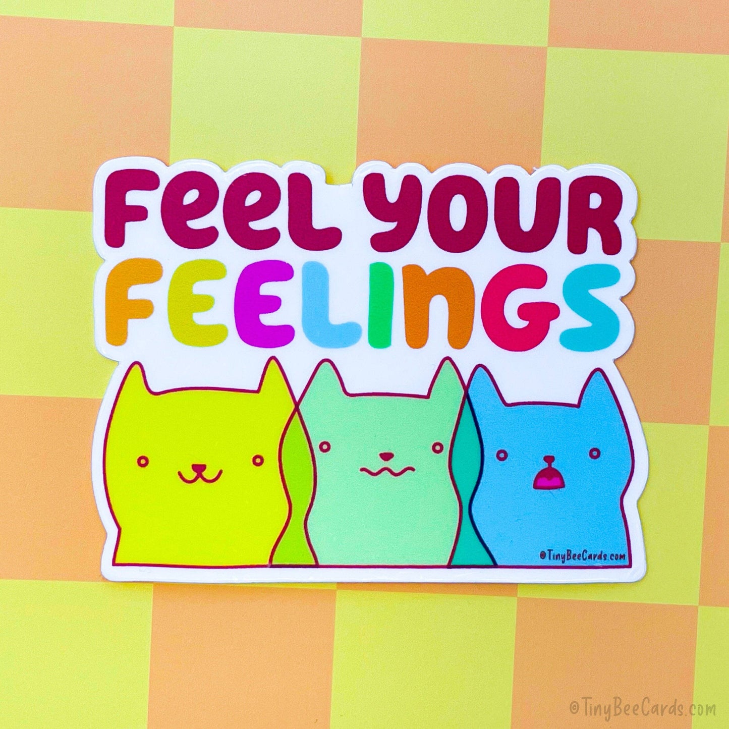 Feel Your Feelings Cat Vinyl Sticker