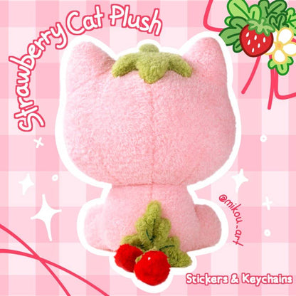 MikouArt - Strawmi – Strawberry Cat Plush Toy