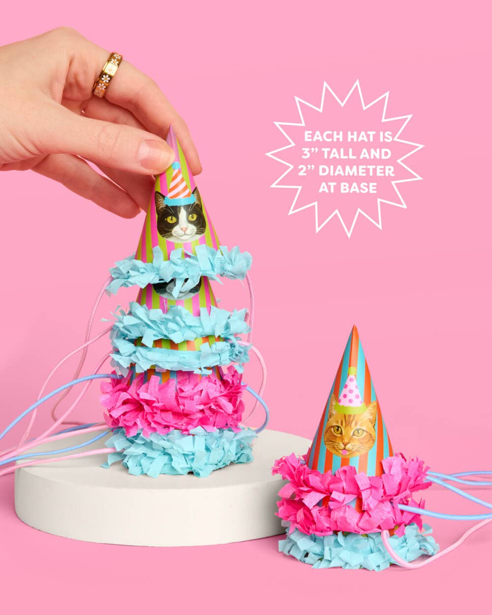 Cat Mini Party Hats Stripes