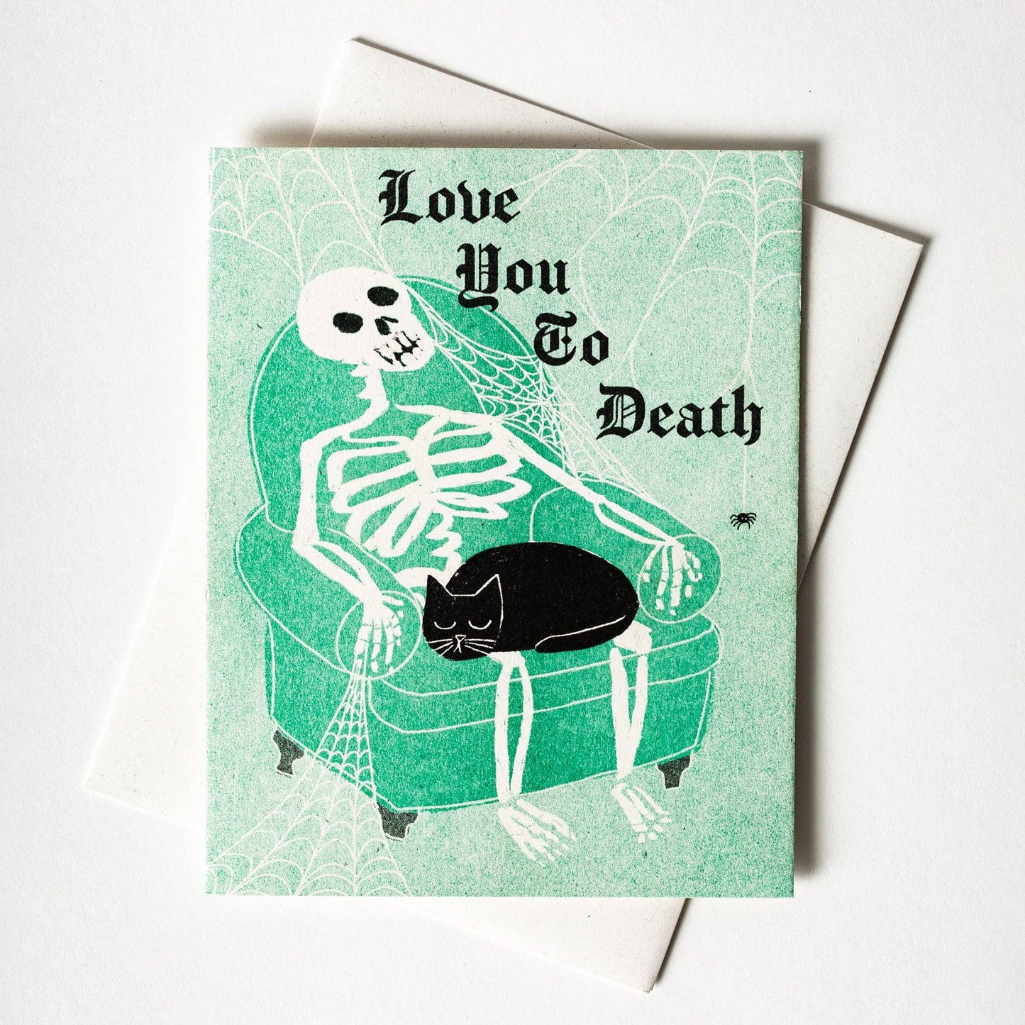 Love You To Death Risograph Greeting Card