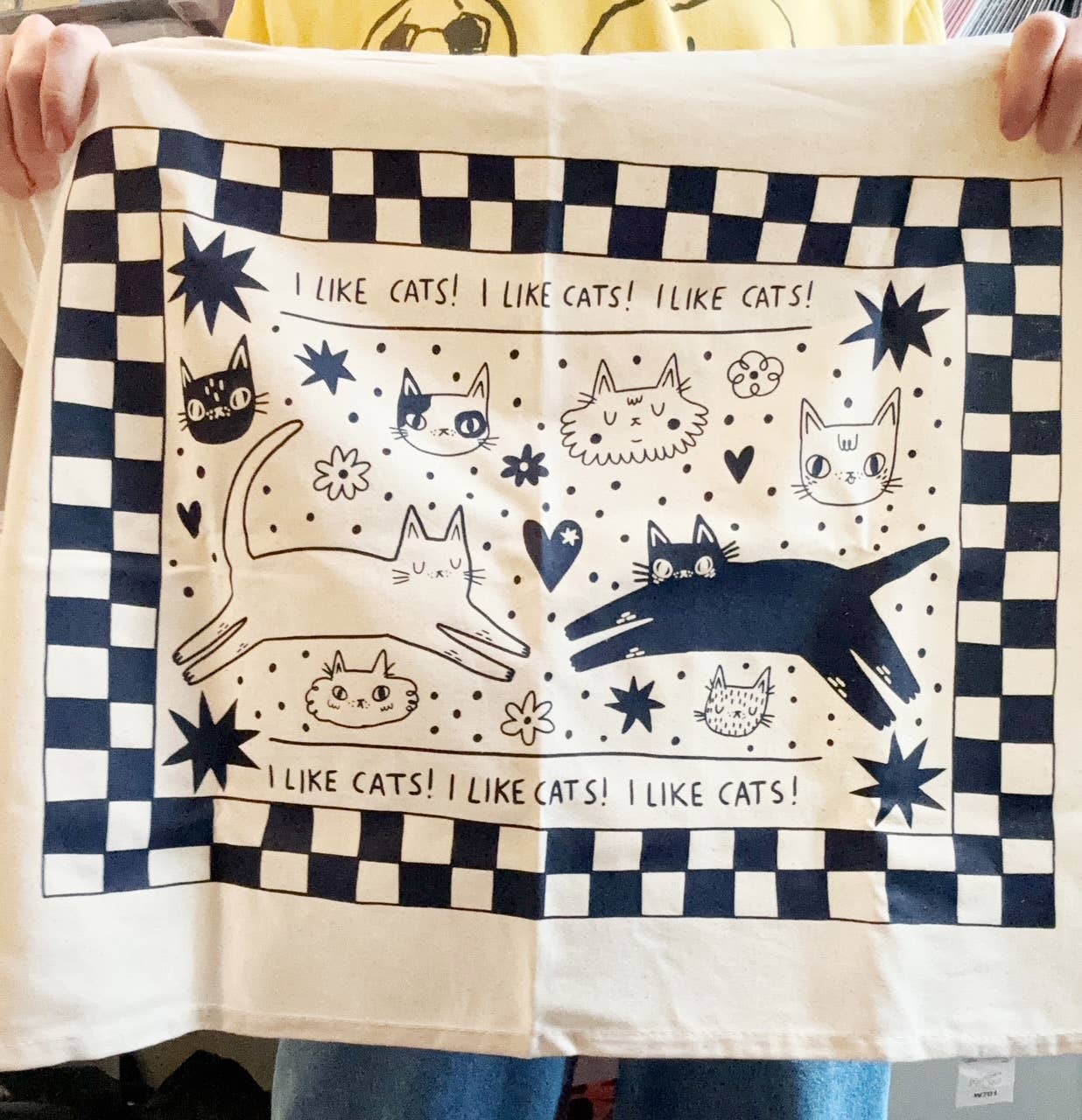 I LIKE CATS - I Like Cats cotton tea towel, dish towel