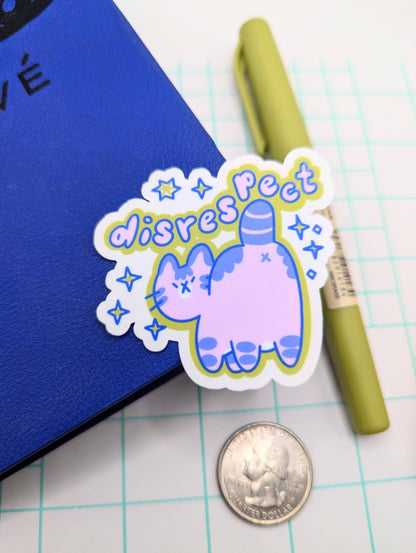 "Disrespect" Cute Funny Cat Vinyl Sticker