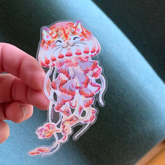 Paper Puffin - Jelly Kitty Pink Sticker 