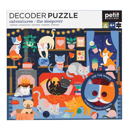 Chronicle Books - Catventures - The Sleepover: 100-Piece Decoder Puzzle
