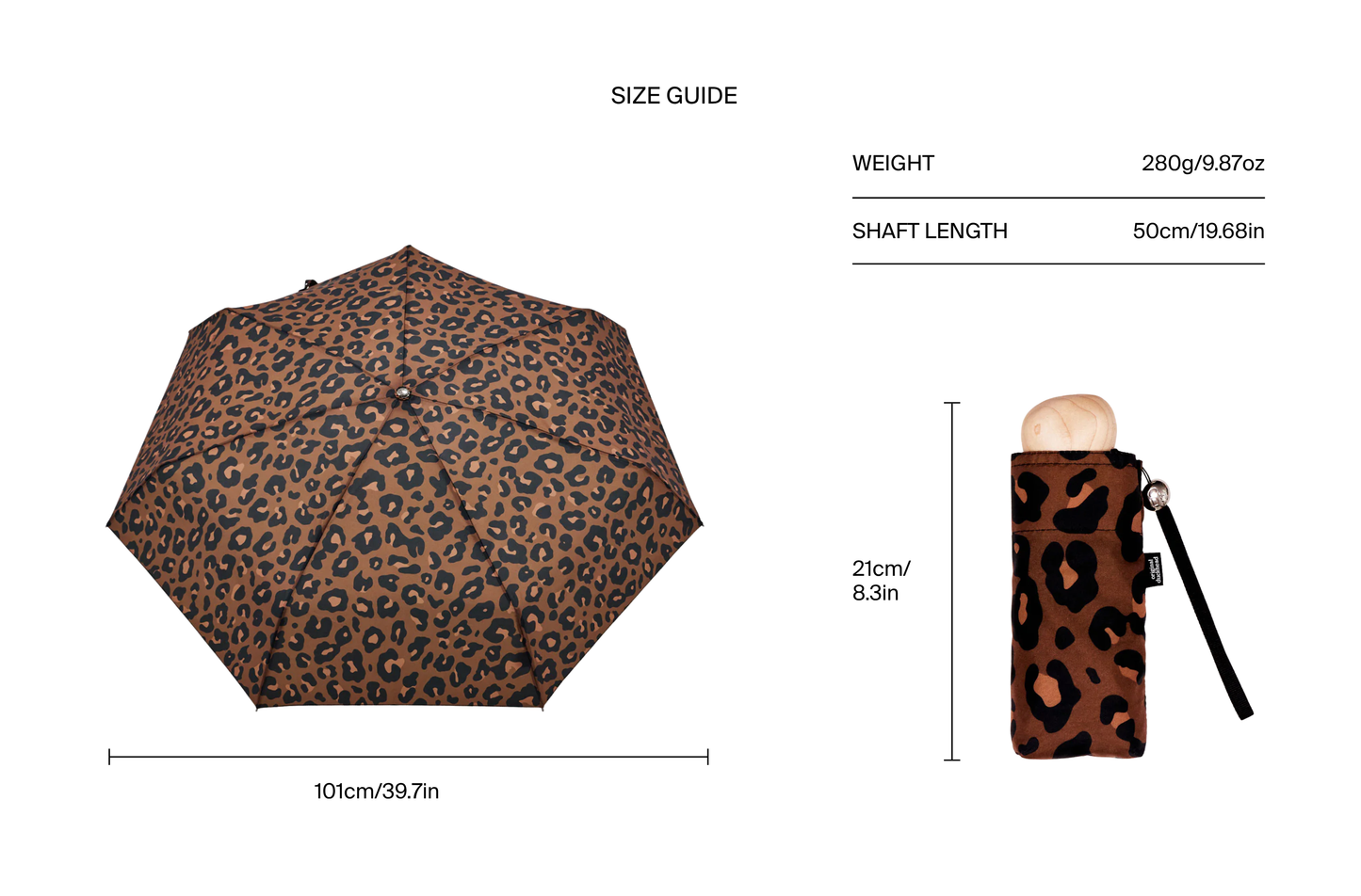 Leopard Print Eco-Friendly Mini Pocket Umbrella