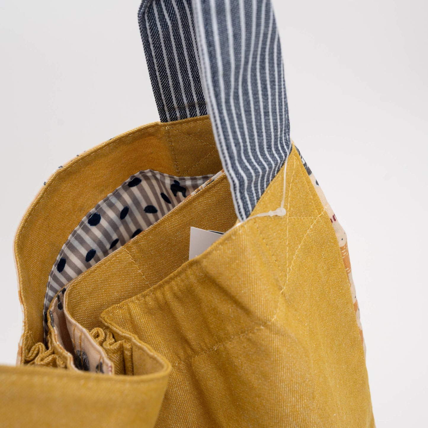 Kusuguru Japan Cats Embroidered Large Tote Bag -Yellow