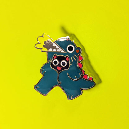 Maofriends - Godzilla Costume black cat Enamel Pin