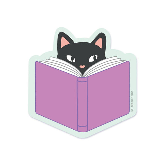 Reading Kitten Sticker