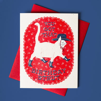 Birthday Strut - Risograph Card