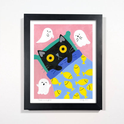 Cat Art Print - There is no Ghost