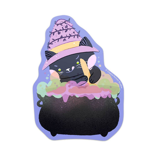 Cheery Human Studios - Cleo the Potion Making Cat - Handmade Vinyl Sticker