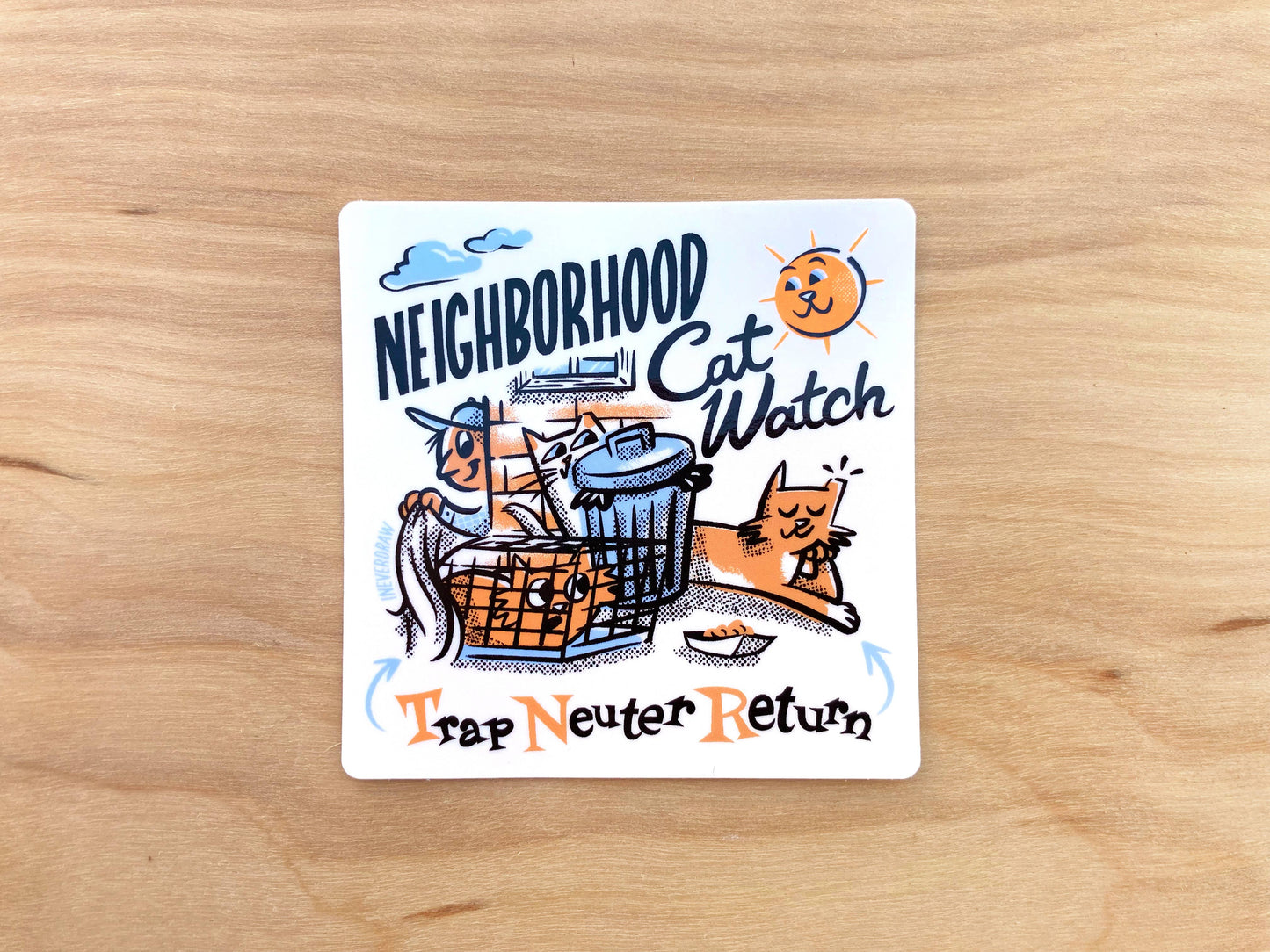 TNR Neighborhood Cat Watch v2 | Trap Neuter Return | Sticker