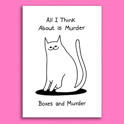 Boxes and Murder Greeting Card With Envelope