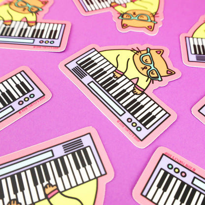 Turtle's Soup - Keyboard Cat Musical Instrument Musician Vinyl Sticker