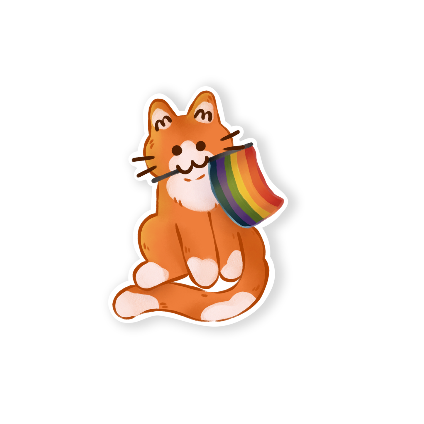 Pride Flag Kitty Sticker