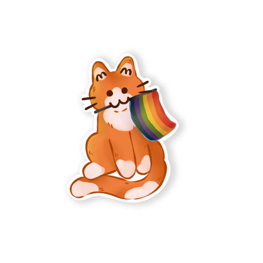 Pride Flag Kitty Sticker