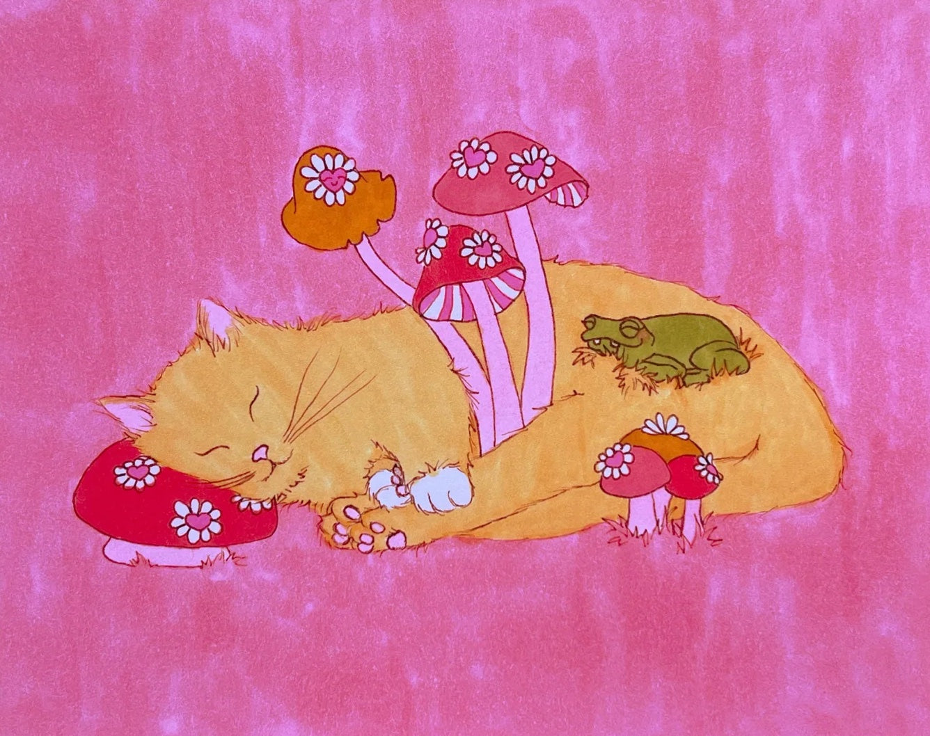 "Shroom Buddies Getting Much Needed Sleep" print by Marisol Muro