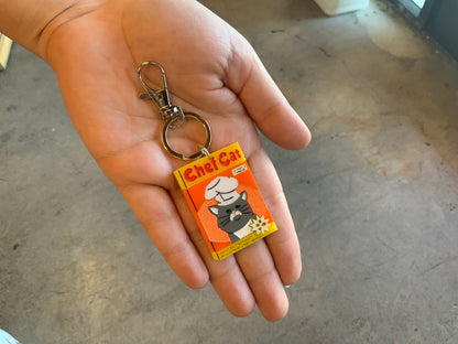 Bob's Chef Cat Handmade Acrylic Earrings & Keychains