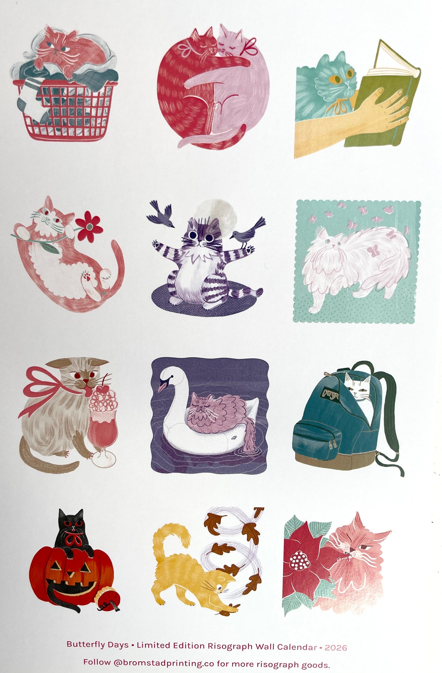 2026 Risograph Wall Calendar - Ain't Life Grand? Kitty Calendar