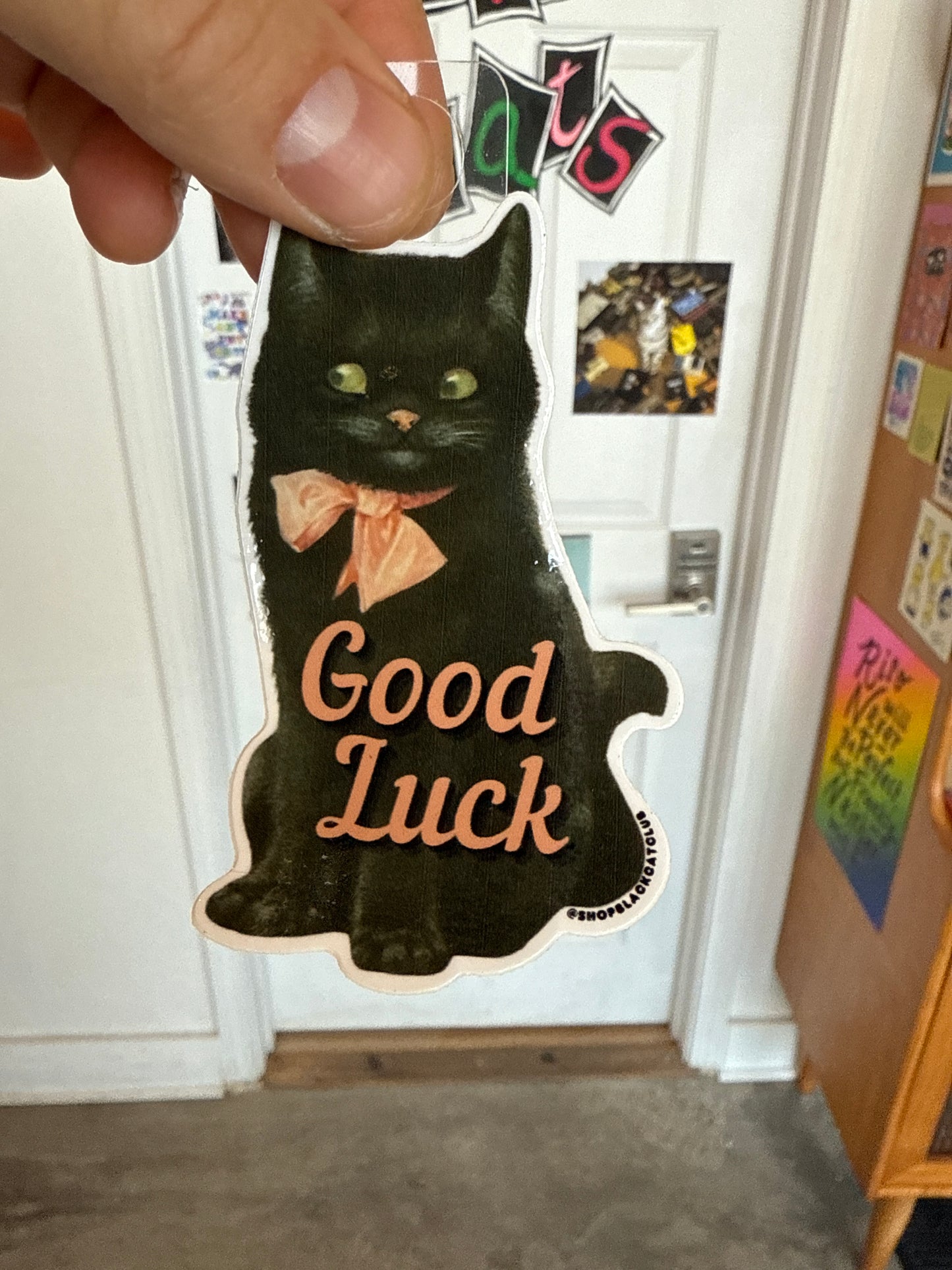 Black Cat Club Good Luck sticker