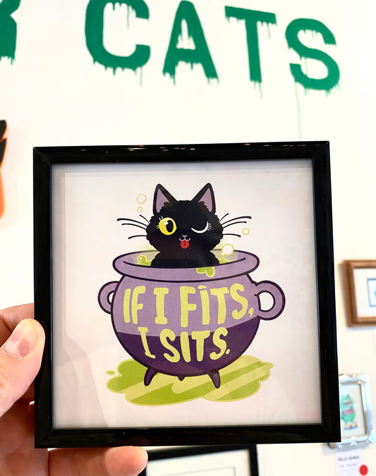 "If I Fits, I Sits" framed print