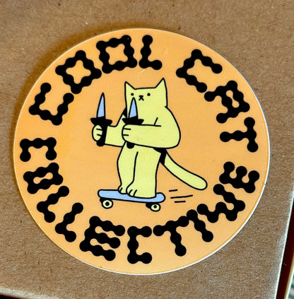 CCC dagger kitty circle sticker