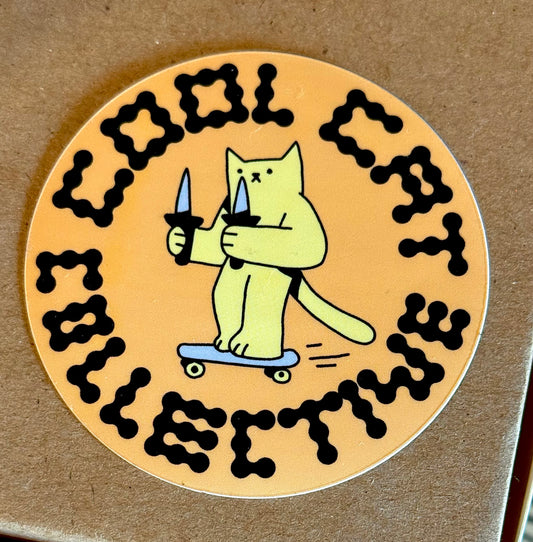 CCC dagger kitty circle sticker