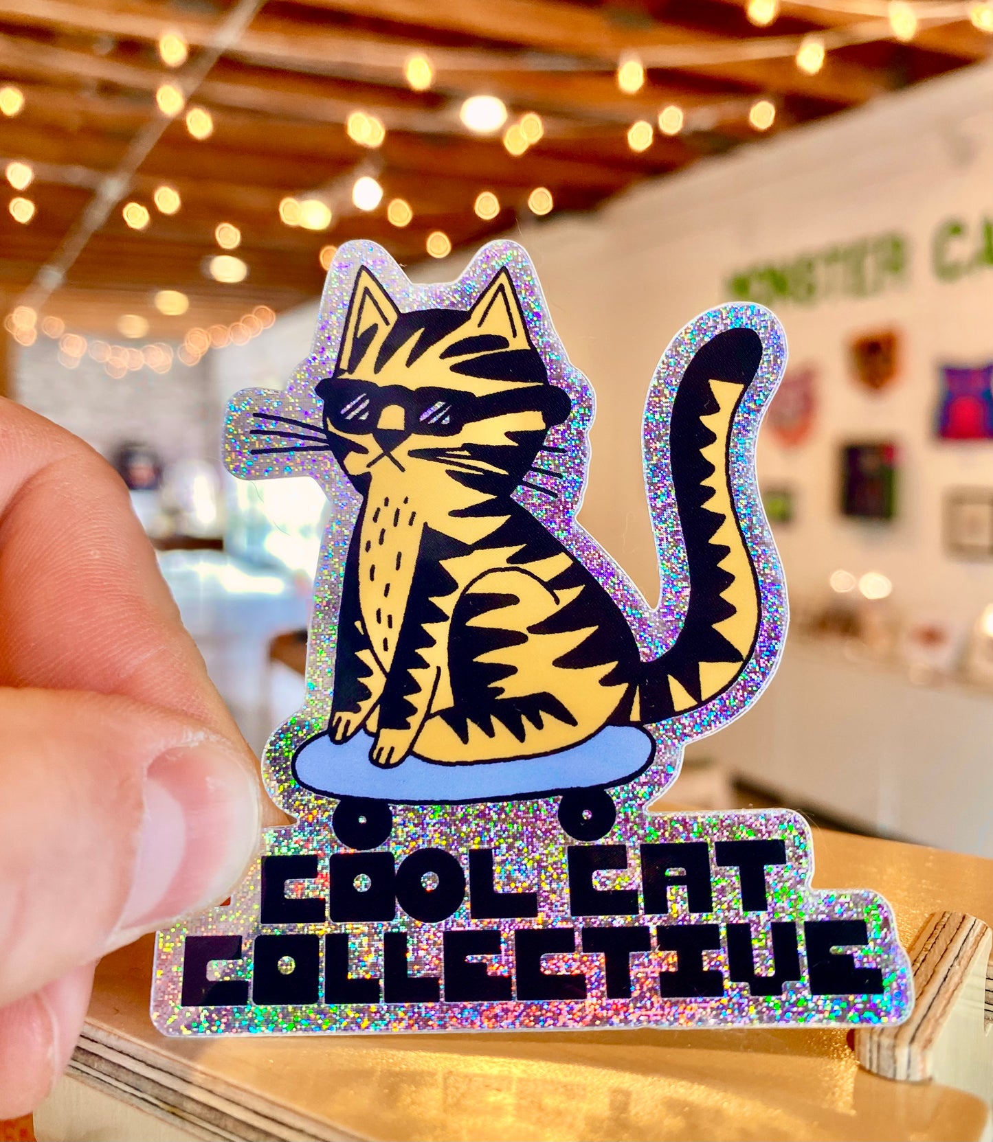 Cool Cat Collective glitter sticker