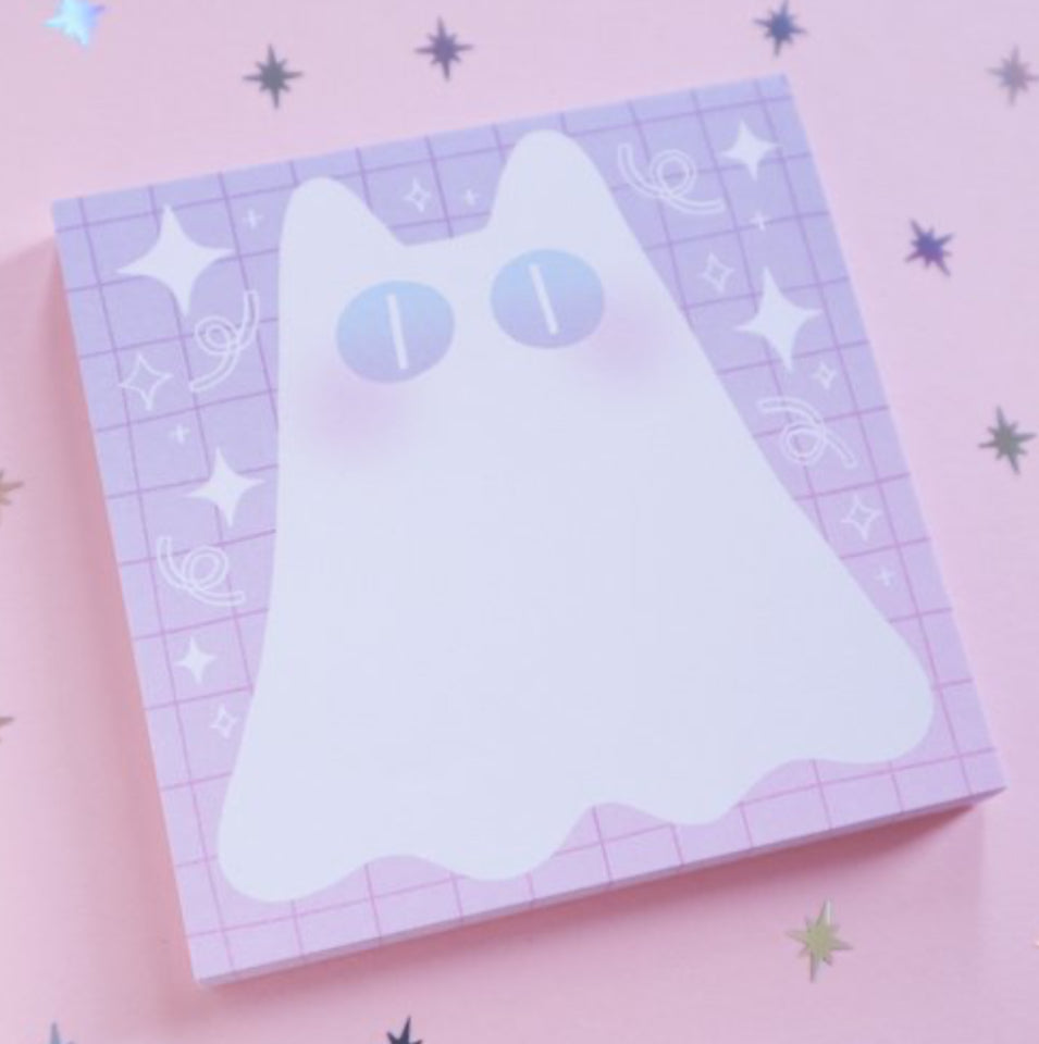 Ghostie Cat Notepad by Radhia Rahman