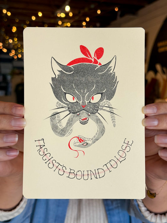 Fascists Bound To Lose riso print