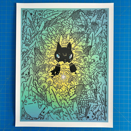 Bush Cat print by Deth P Sun