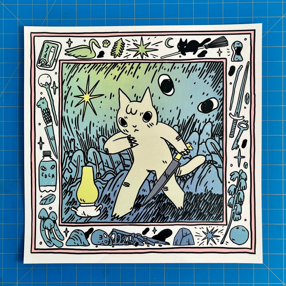 Adventure Cat print by Deth P Sun
