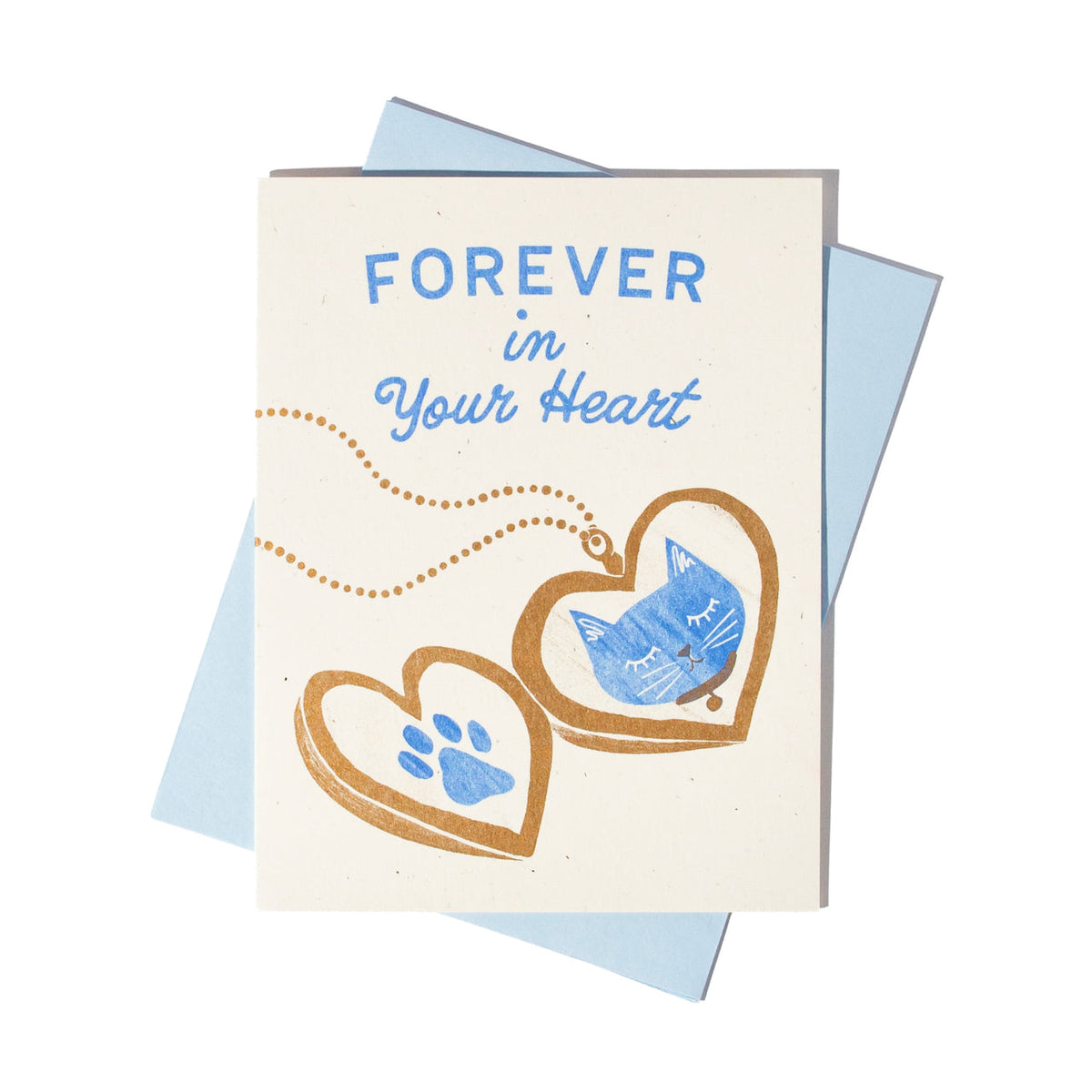 Forever In You Heart Cat Risograph Card