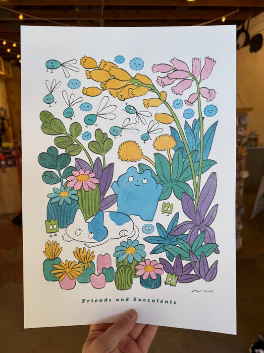 Friends and Succulents print by Naoto Hidaka