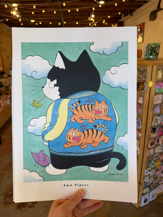 Two Tigers Jacket print by Naoto Hidaka