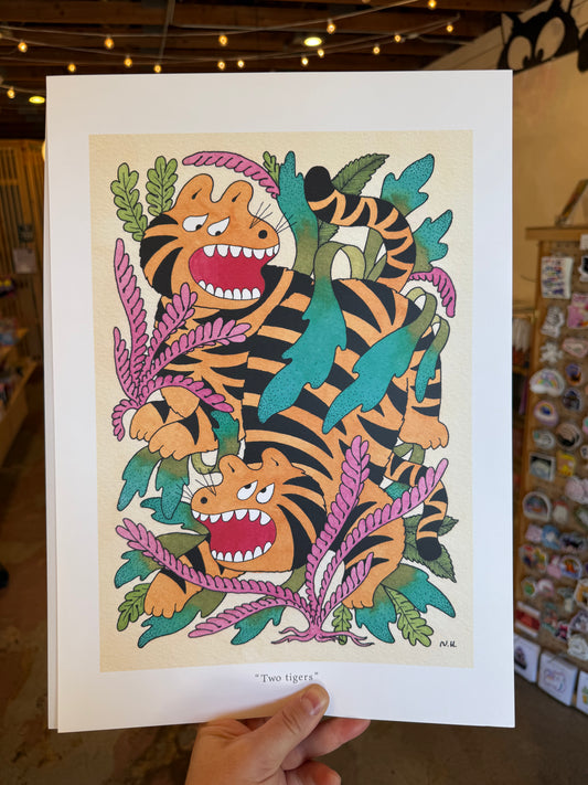Two Tigers print by Naoto Hidaka
