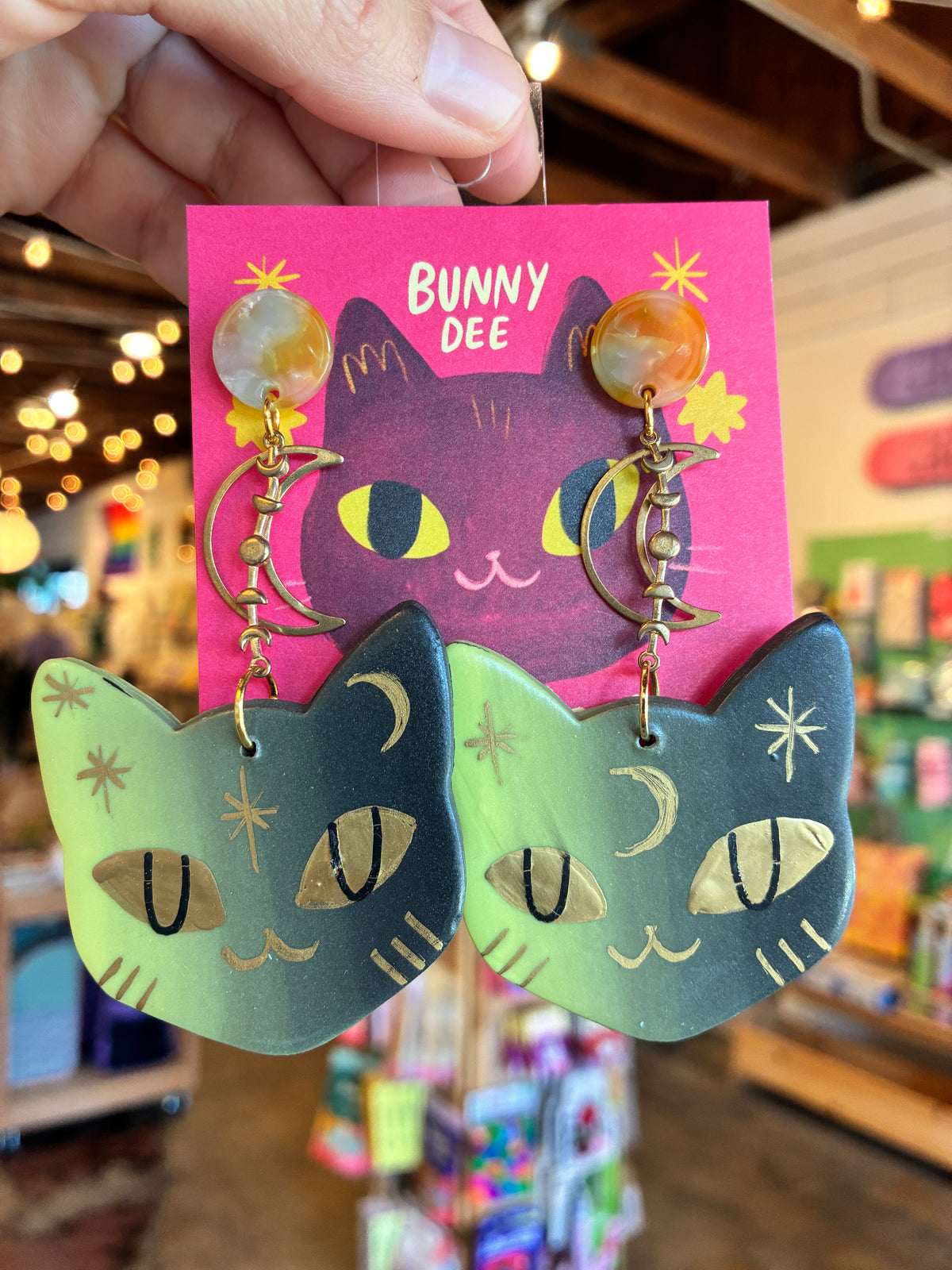 Handmade Big Kitty Earrings