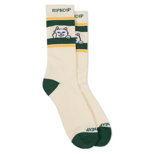 Peeking Nermal Socks (Bone / Forest)