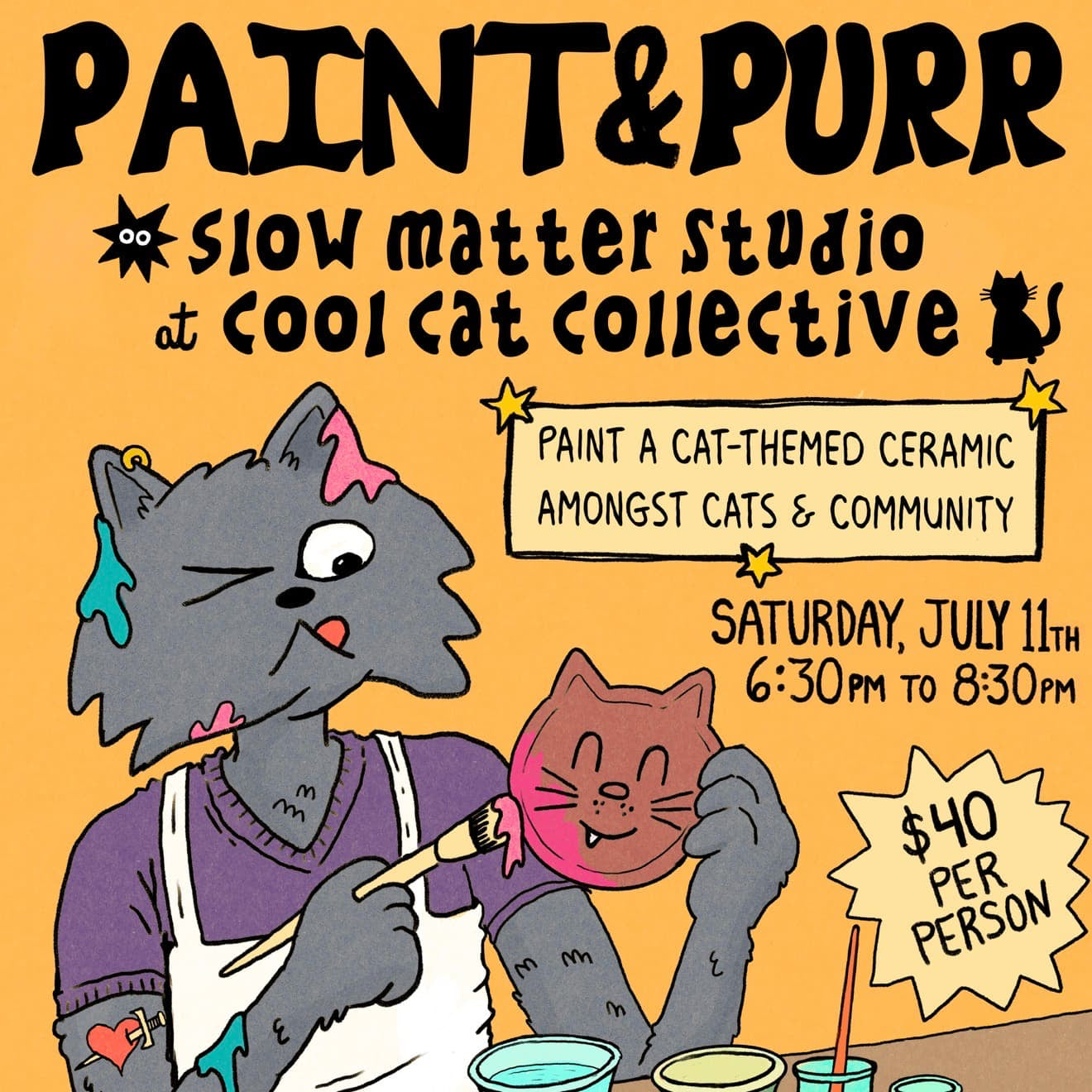 Paint & Purr with Slow Matter Studio!
