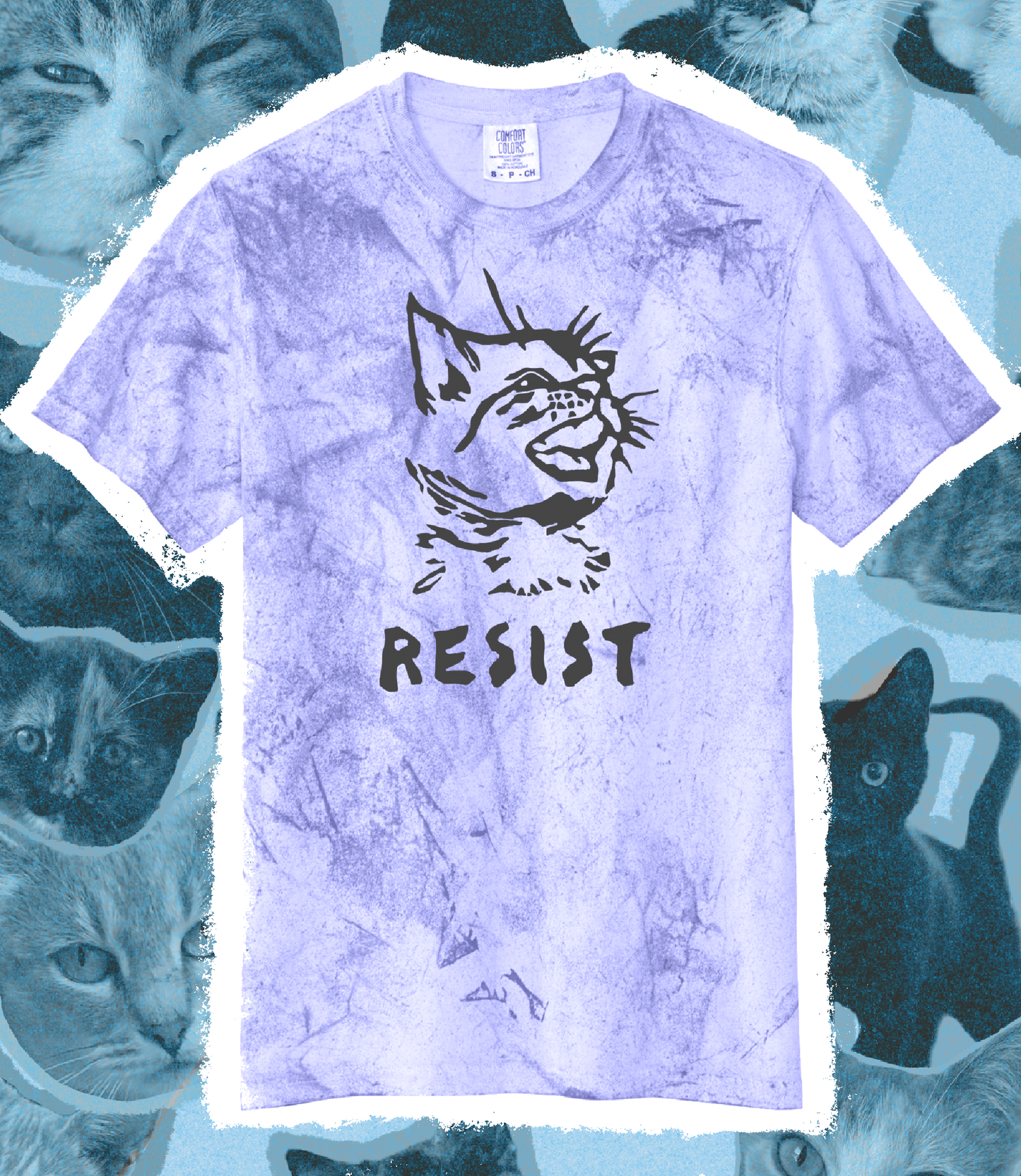 “Resist” limited edition “Color Blast” AMETHYST tee