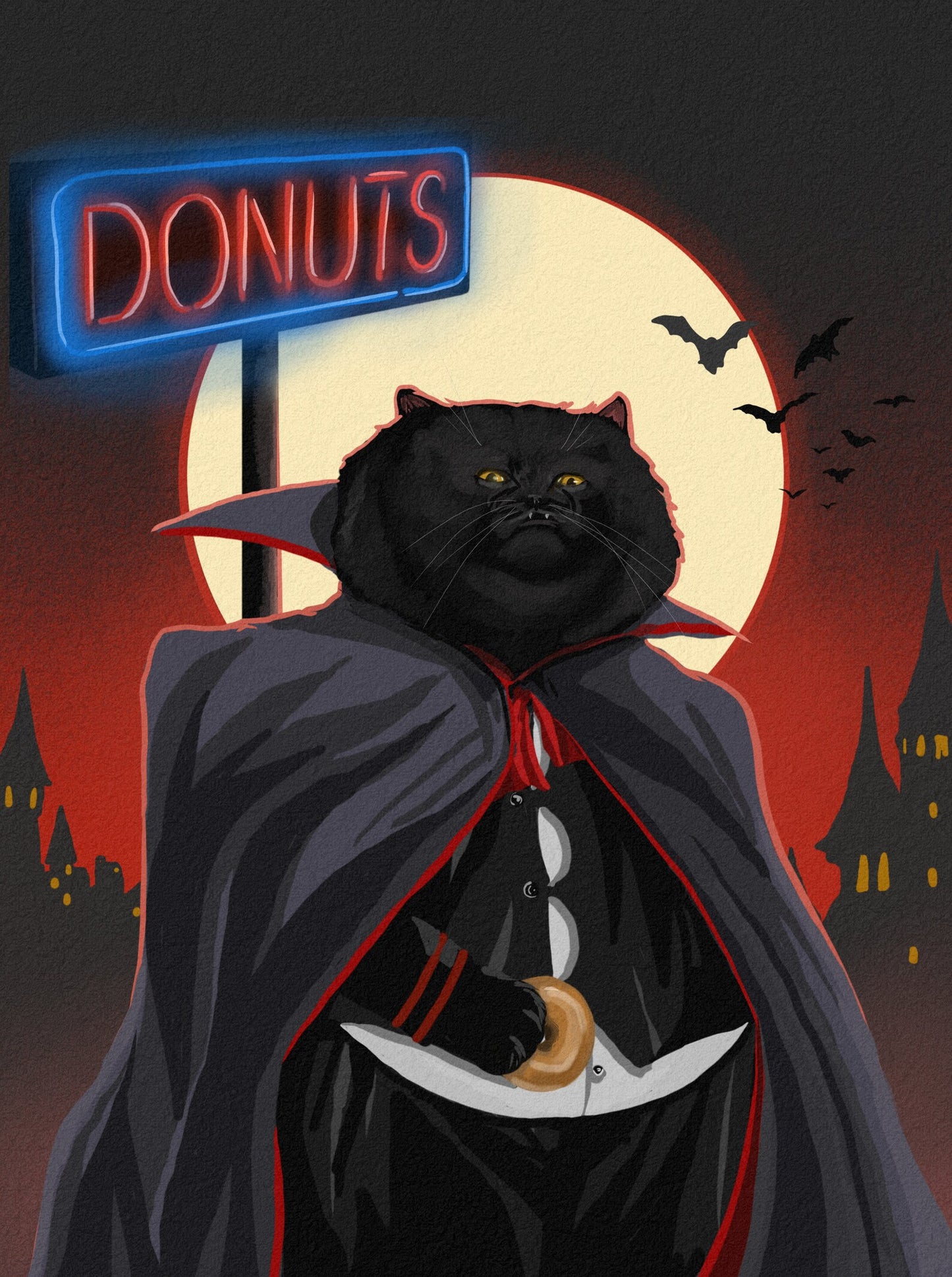 "My Children of the Night, What Beautiful Donuts They Make" Print