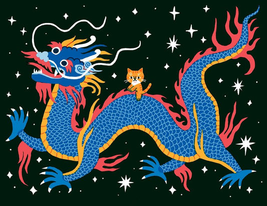 "Dragon Rider" Risograph Print