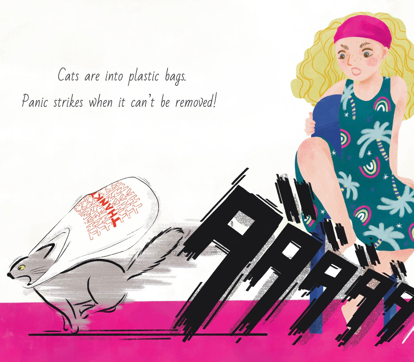 Seven Classic Cat Antics with Japanese Onomatopoeias