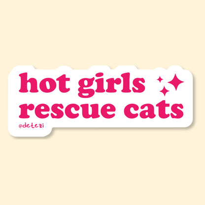 Hot Girls Rescue Cats Vinyl Sticker